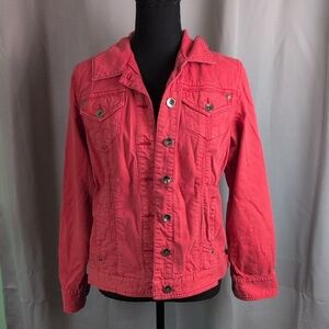 Chico's Red Jean Jacket Classic Denim Style